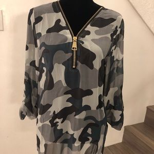 Sheer camouflage tunic